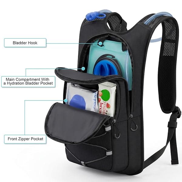 MIYCOO Hydration Hiking Pack, 10 L, 2 L Bladder — view 2 of 4