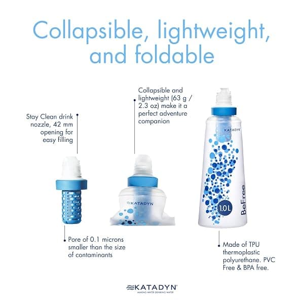 Katadyn BeFree AC Filter Bottle 1 L, Clear — view 3 of 4