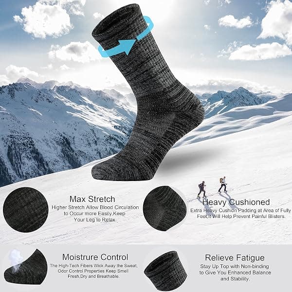Ortis Merino Wool Hiking Socks, 3 Pairs, Large — view 2 of 4