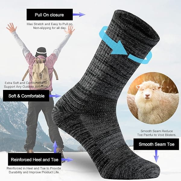 Ortis Merino Wool Hiking Socks, 3 Pairs, Large — view 3 of 4