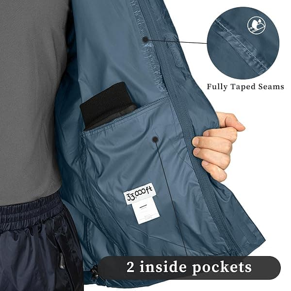 33,000ft Packable Rain Jacket, Men's 2XL — view 4 of 4