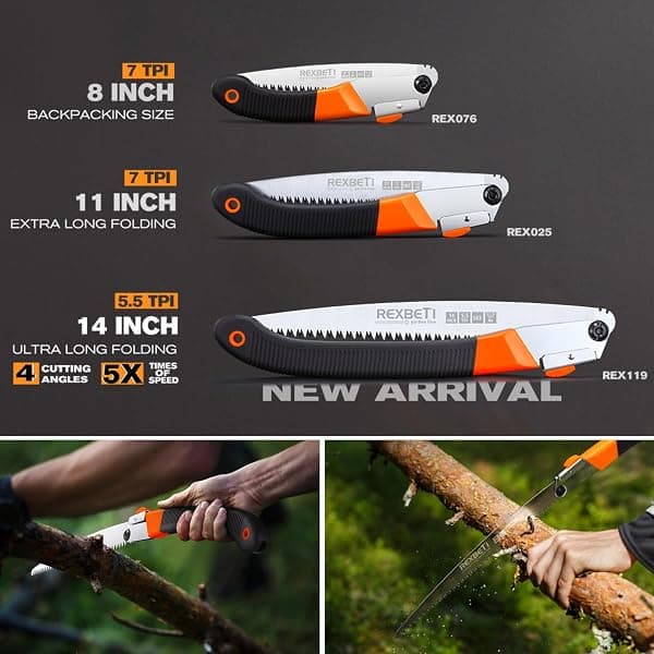 REXBETI Folding Saw, 11 in, SK-5 Steel Blade — view 2 of 4