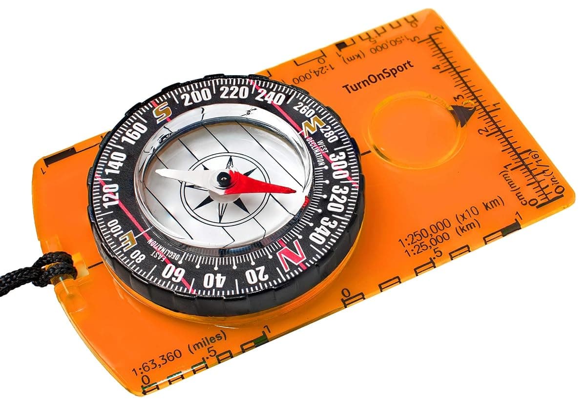 TurnOnSport Baseplate Compass, Orange