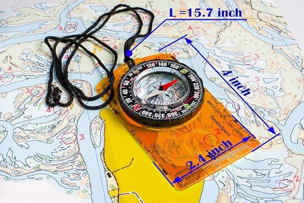 TurnOnSport Baseplate Compass, Orange — view 4 of 4