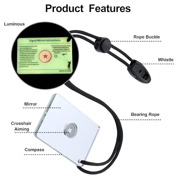 Jetec Signal Mirrors, 2 x 3 in, Two-Pack — view 2 of 4