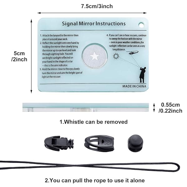 Jetec Signal Mirrors, 2 x 3 in, Two-Pack — view 3 of 4