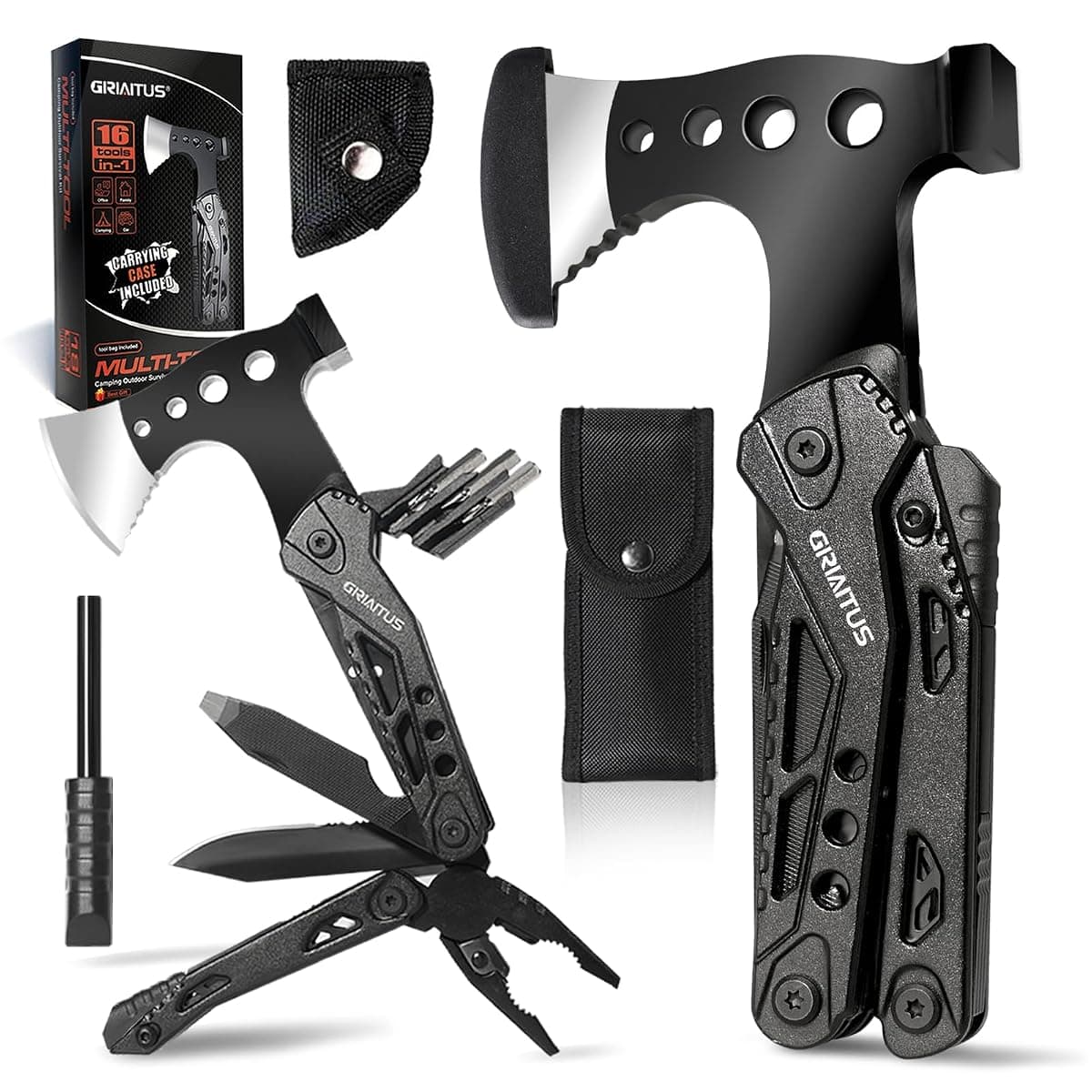 GIRIAITUS 16-in-1 Camping Multitool with Axe