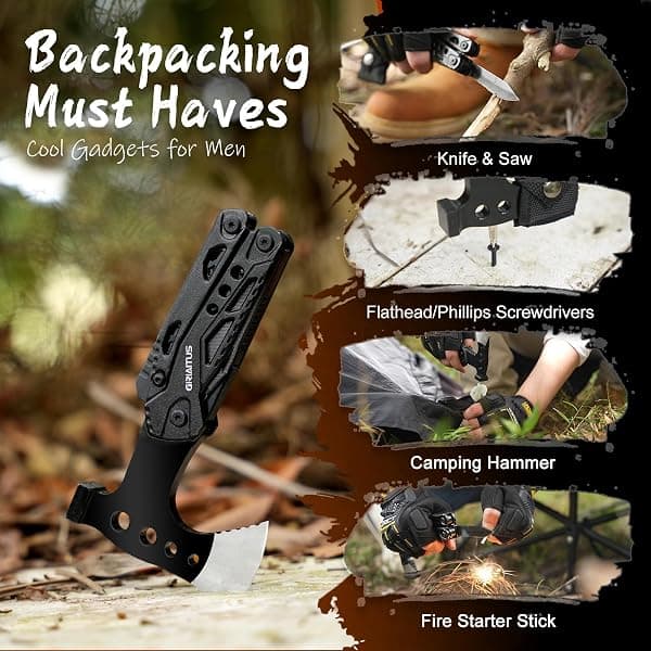 GIRIAITUS 16-in-1 Camping Multitool with Axe — view 3 of 4