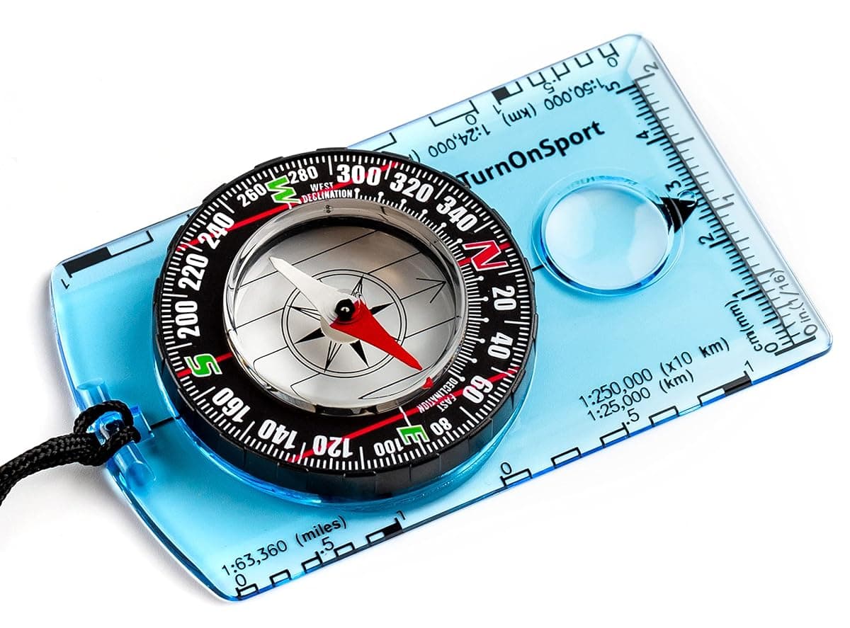 TurnOnSport Baseplate Compass, Blue