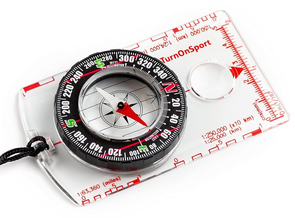 TurnOnSport Baseplate Compass, Red