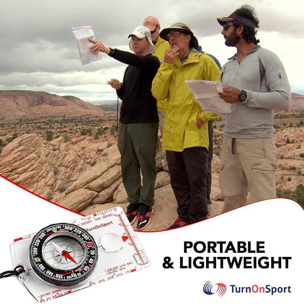 TurnOnSport Baseplate Compass, Red — view 4 of 4