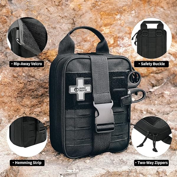 Rhino Rescue Survival First Aid Kit, Black — view 2 of 4