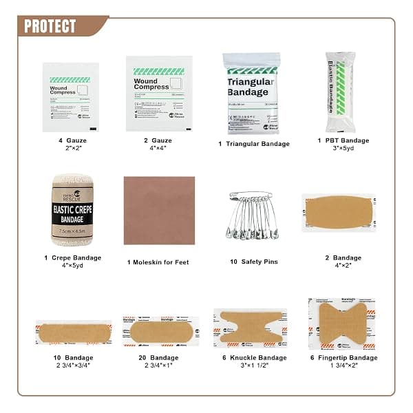 Rhino Rescue Survival First Aid Kit, Black — view 4 of 4