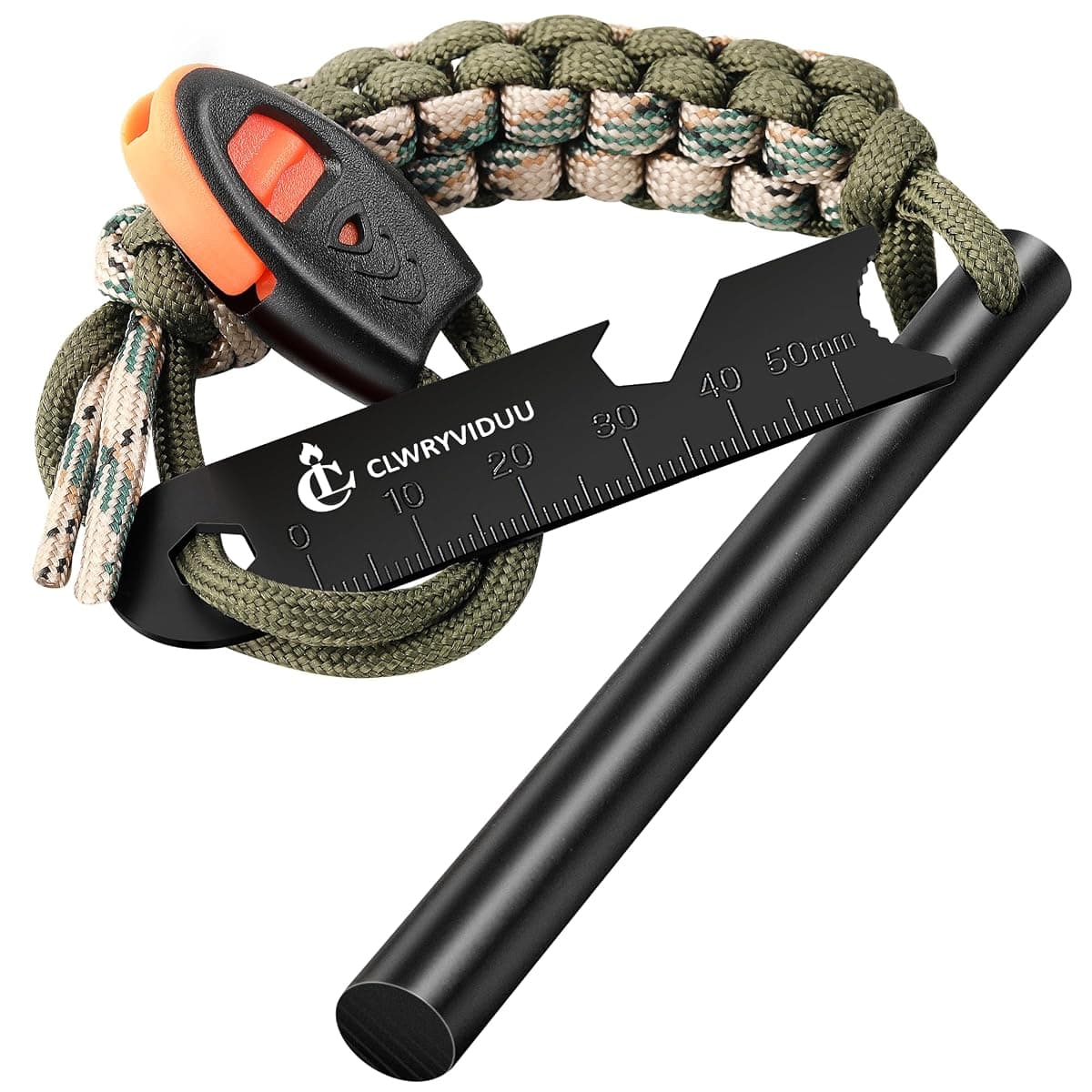 Clwryviduu Ferro Rod Fire Starter Kit, 4 in