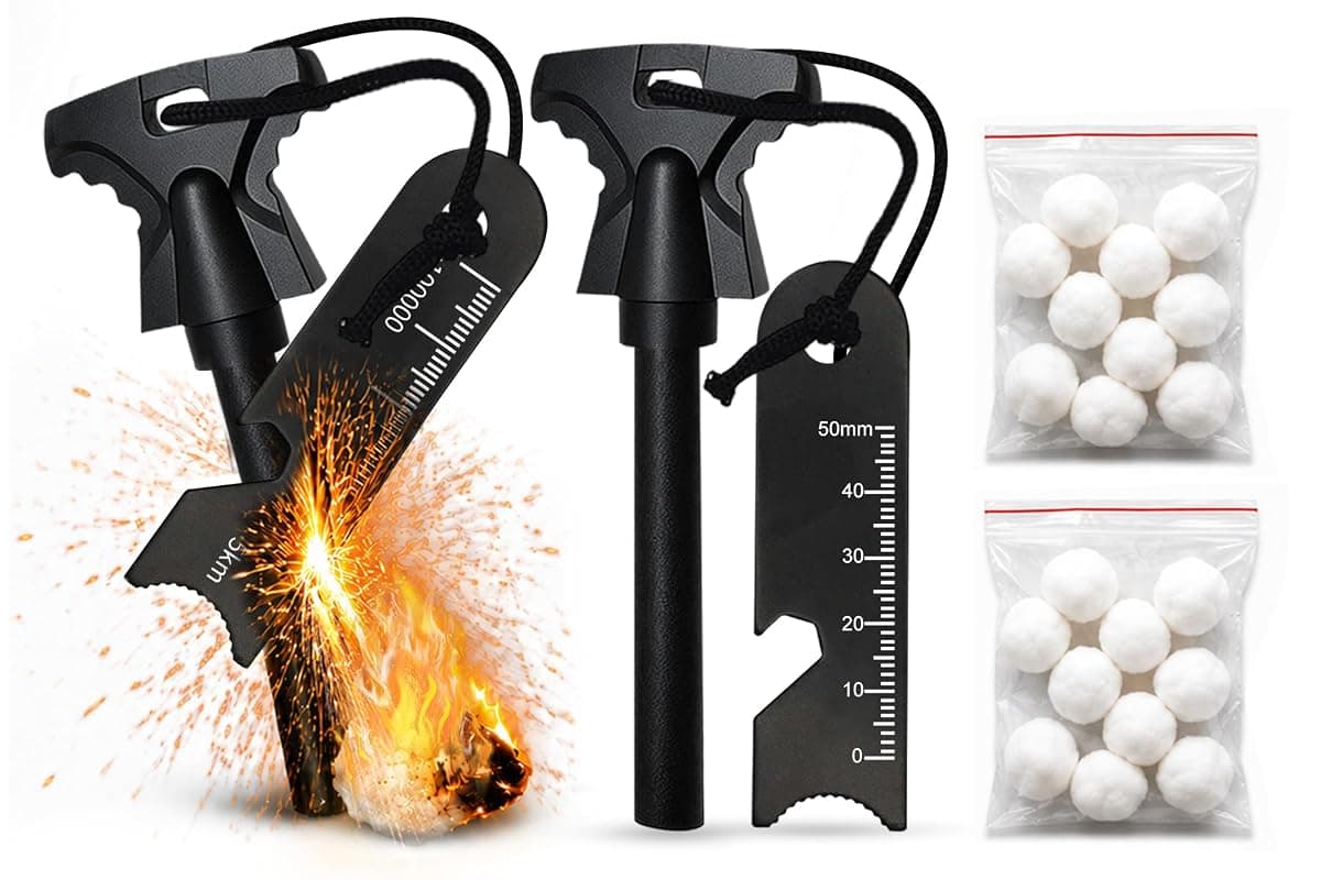 HOPKASE Fire Kit, 2 Rods, 20 Tinder Balls