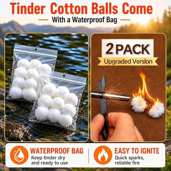 HOPKASE Fire Kit, 2 Rods, 20 Tinder Balls — view 4 of 4