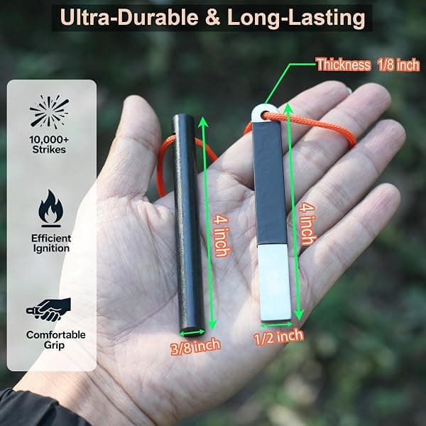 IWLUFK Ferro Rod Fire Starter, 4 in — view 3 of 4