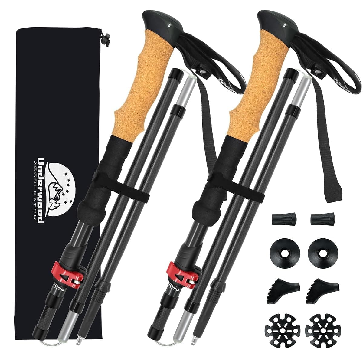 Underwood Carbon Trekking Poles, Cork Grip
