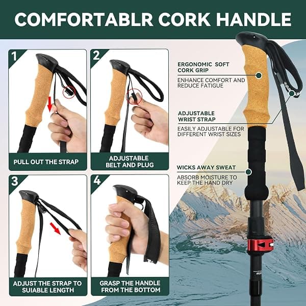 Underwood Carbon Trekking Poles, Cork Grip — view 3 of 4