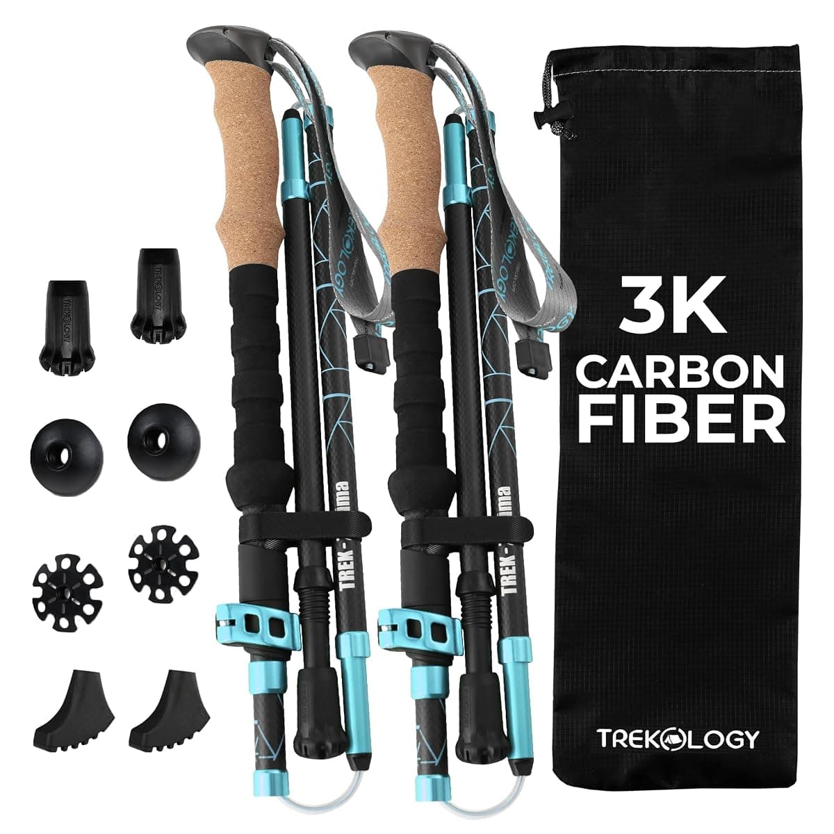 Trekology Trek-Z Prima Carbon Poles, 100-120 cm