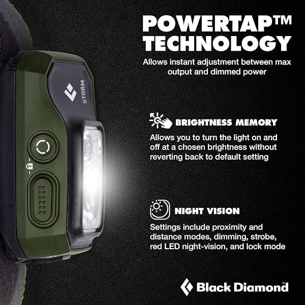 Black Diamond Storm 450 Headlamp, Dark Olive — view 3 of 4
