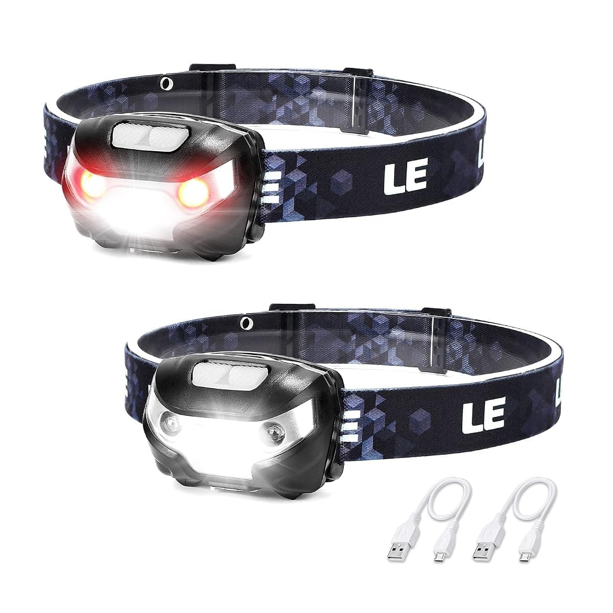 Lepro Rechargeable Headlamp, 2-Pack, IPX4