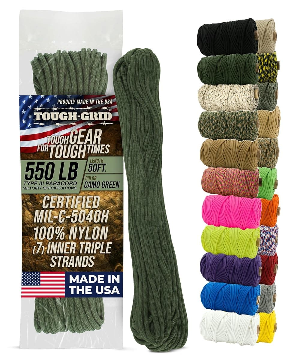 TOUGH-GRID 550 Paracord, 50 ft, Camo Green