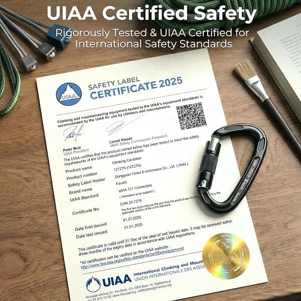 Favofit Auto-Locking Carabiner, 25 kN, UIAA Rated — view 2 of 4