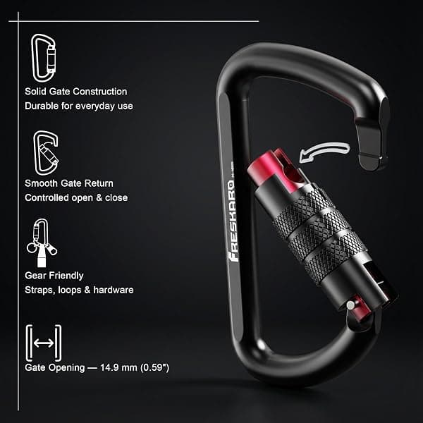 FresKaro Auto-Locking Carabiners, 3 in, 2-Pack — view 3 of 4