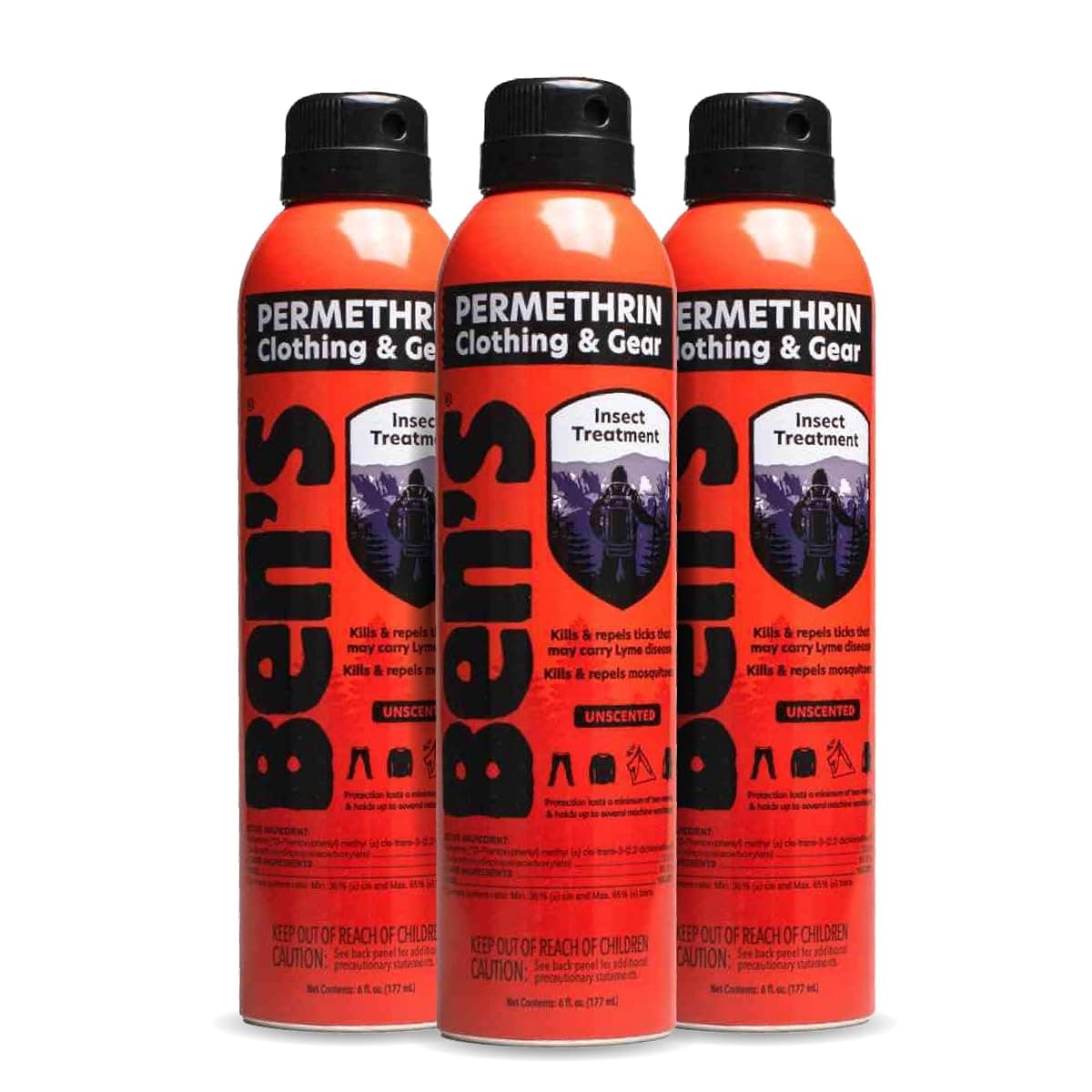Ben's Permethrin Gear Spray, 3 x 6 oz