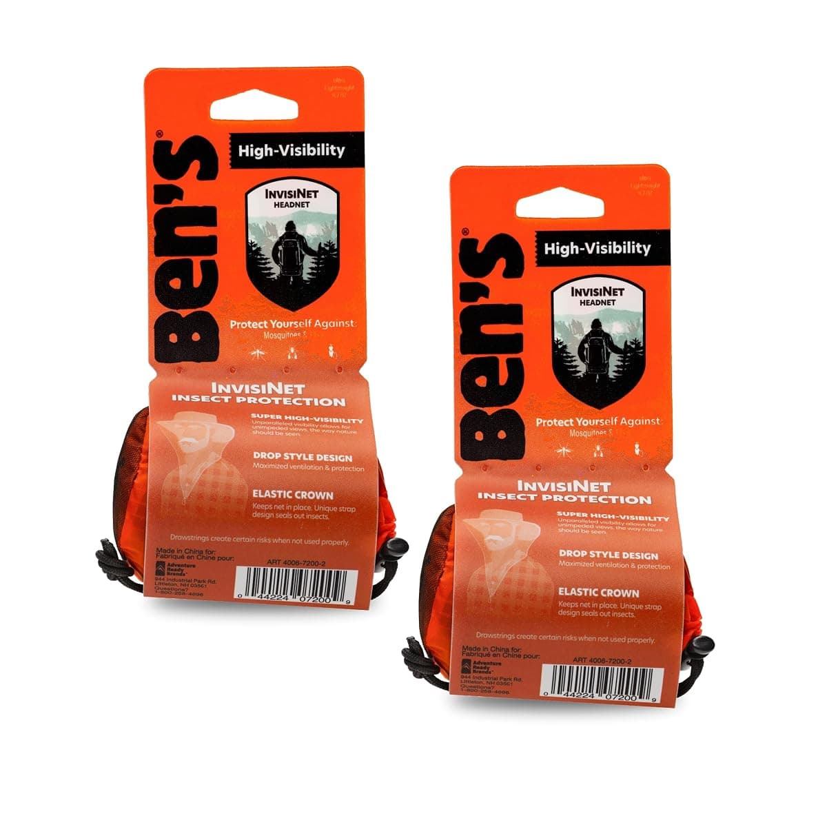 Ben's InvisiNet Head Net, 2-Pack, 20 Denier Mesh
