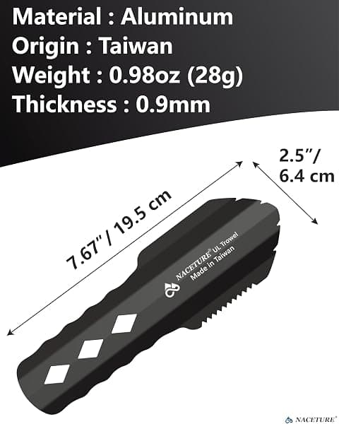 NACETURE Aluminum Backpacking Trowel, 7.6 in — view 3 of 4