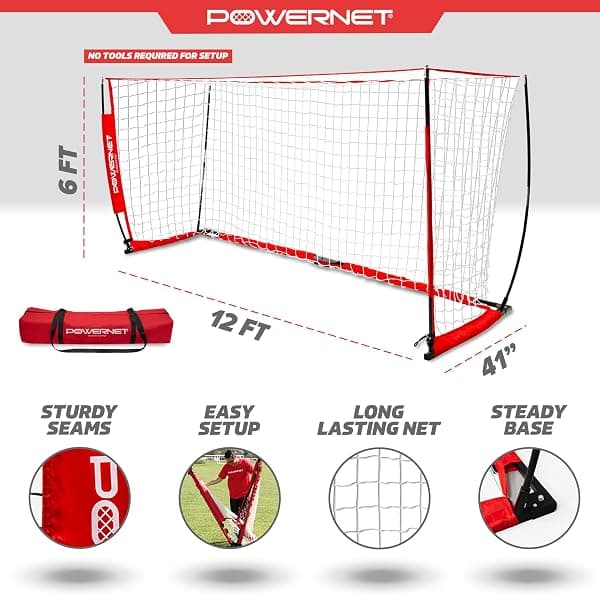 PowerNet Portable Soccer Goal, 12 x 6 ft — view 3 of 4