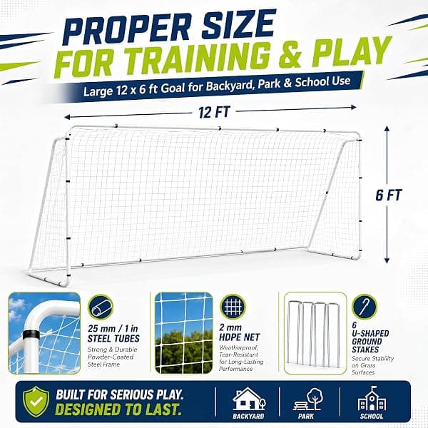 Liliful Backyard Soccer Goal, 12 x 6 ft — view 2 of 4