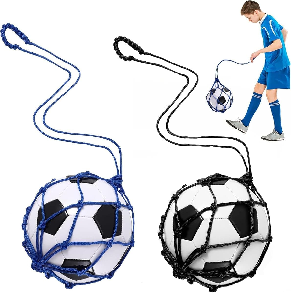 TOBWOLF Soccer Kick Trainer Net Bags, 2 Pack
