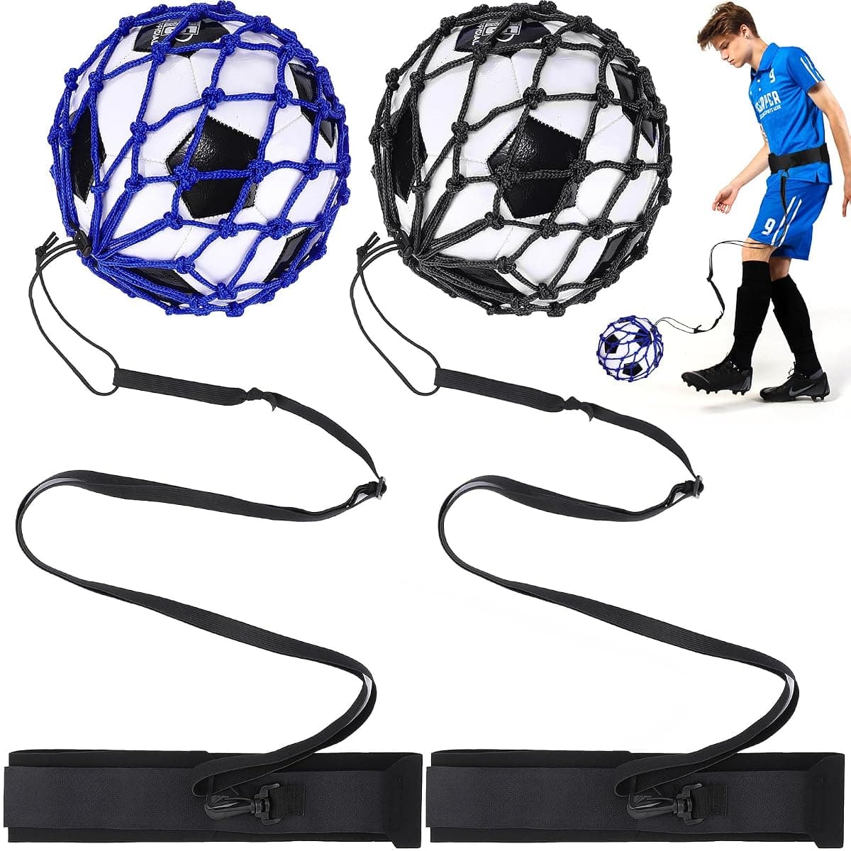 TOBWOLF Hands-Free Soccer Ball Trainer, 2 Pack