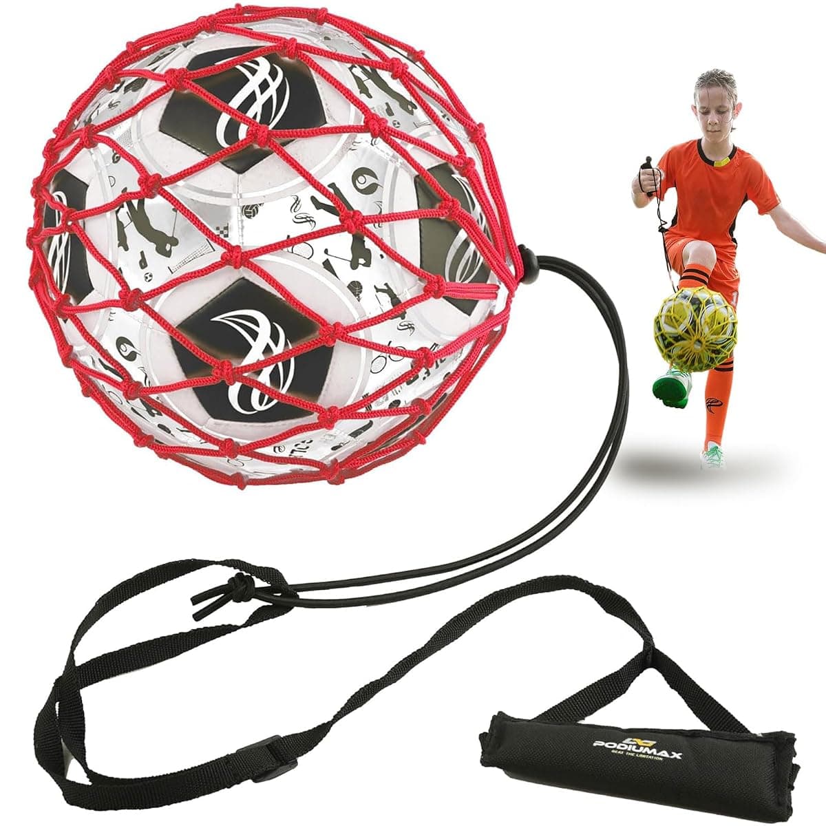 PodiuMax Handle Soccer Kick Trainer, Sizes 3-5