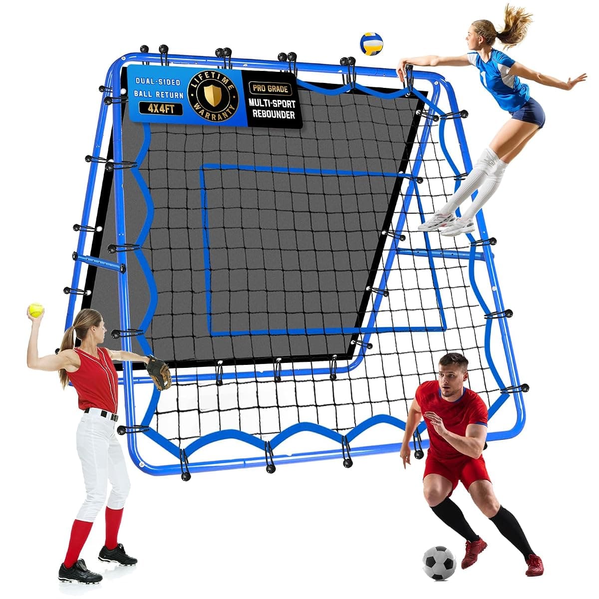 Winthai Dual-Sided Rebounder Net, 4 x 4 ft
