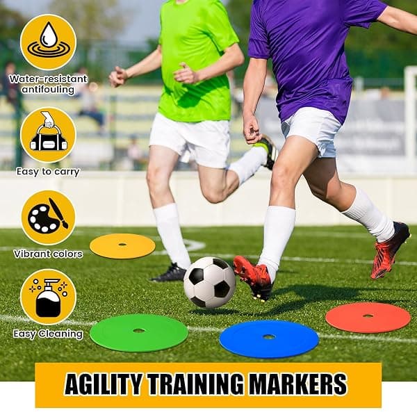 Silipull Flat Soccer Cones, 50 Pack, 6 Inch — view 3 of 4