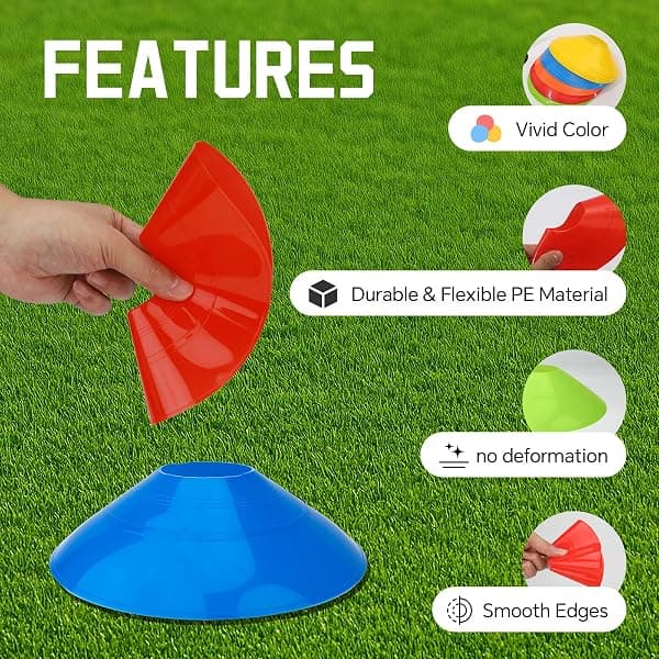 BIRDDIE Soccer Disc Cones, 60 Pack, 5 Colors — view 3 of 4