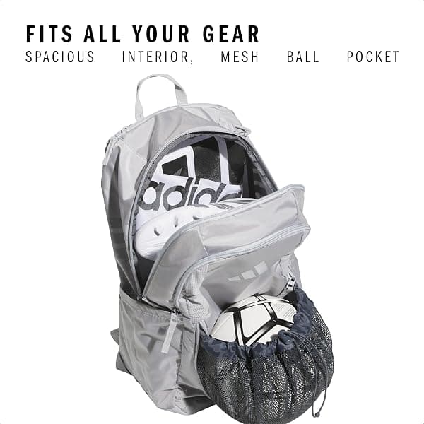 adidas Stadium Soccer Backpack 36L, Light Grey — view 2 of 4