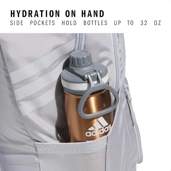 adidas Stadium Soccer Backpack 36L, Light Grey — view 4 of 4