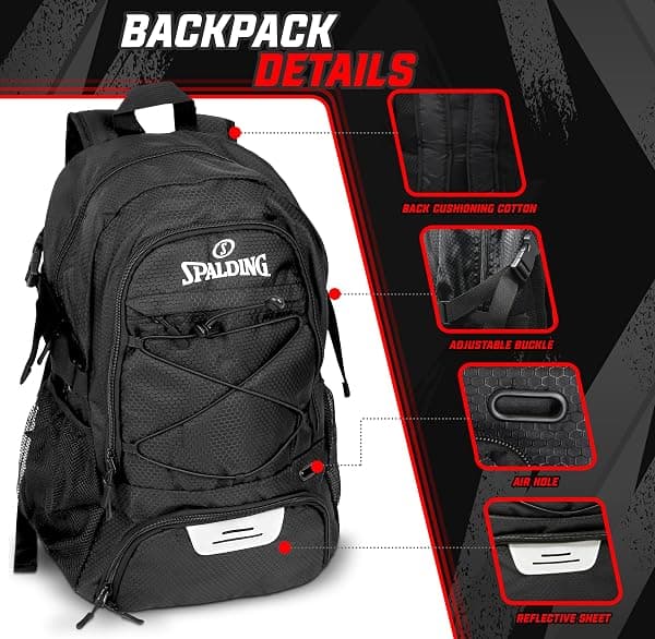 Spalding Soccer Backpack 30L, Ball and Shoe Pockets — view 2 of 4