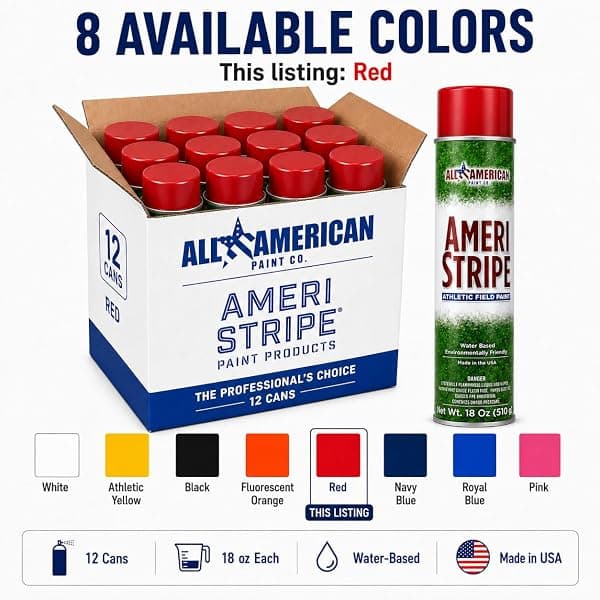 Ameri-Stripe Field Marking Paint, Red, 12 Cans — view 2 of 4