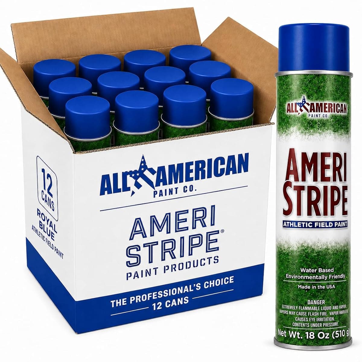 Ameri-Stripe Field Marking Paint, Royal Blue, 12 Cans