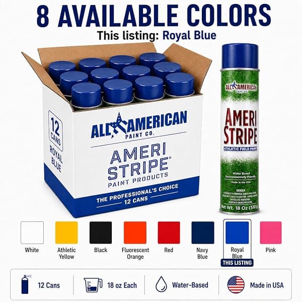 Ameri-Stripe Field Marking Paint, Royal Blue, 12 Cans — view 2 of 4