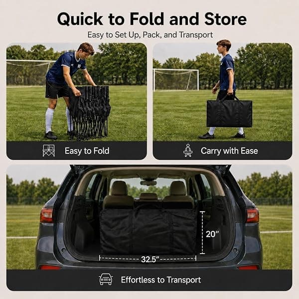 Yaheetech Folding Sideline Bench, 8 Seats, Black — view 4 of 4