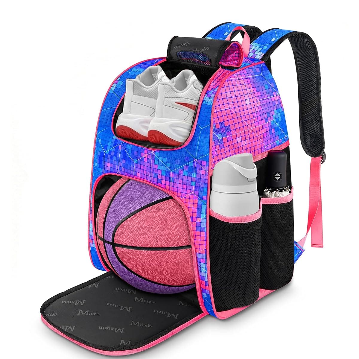 MATEIN Sports Backpack 35L, Pink, Ball Pocket