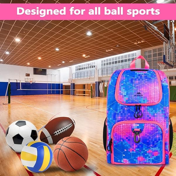 MATEIN Sports Backpack 35L, Pink, Ball Pocket — view 2 of 4