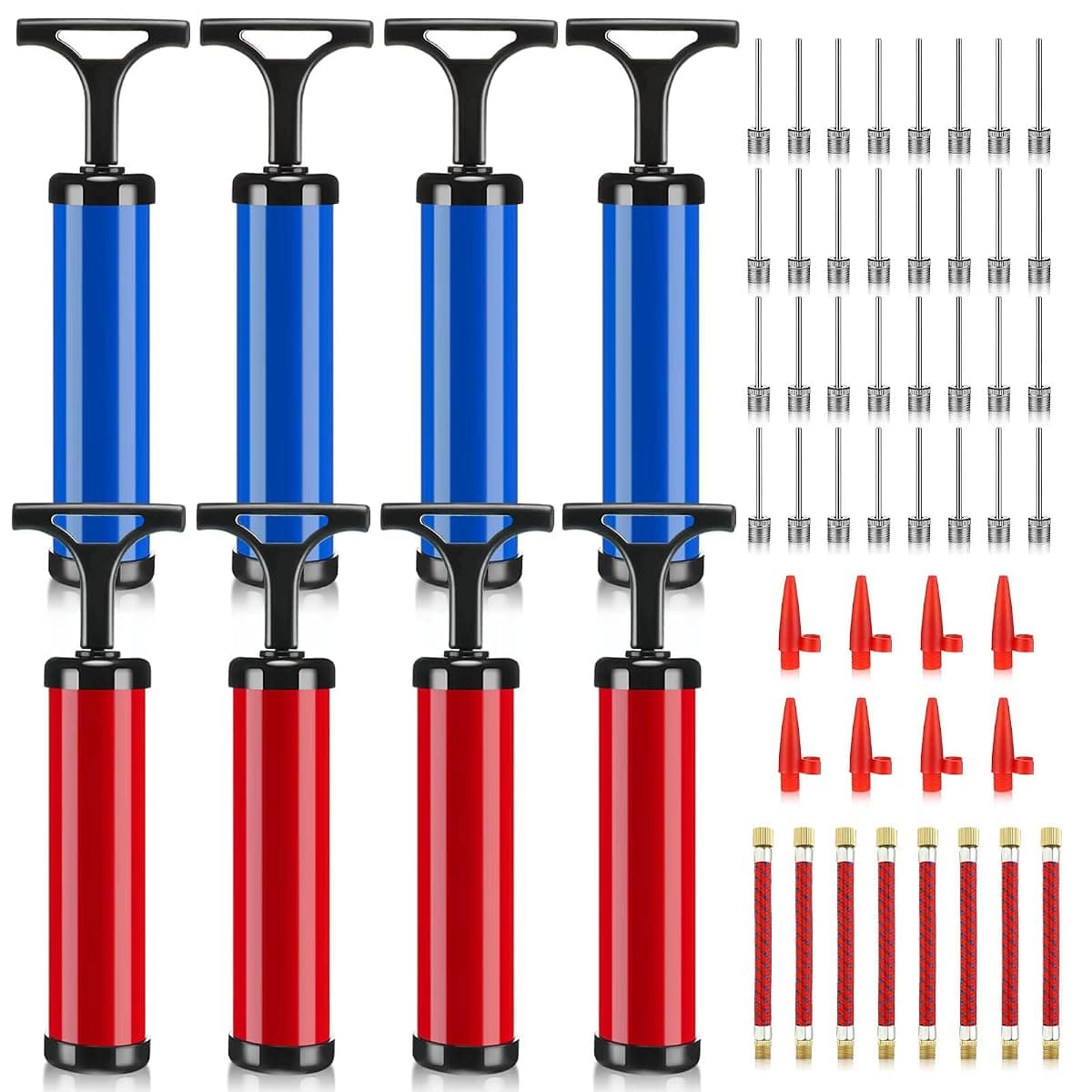 Chumia Ball Pump Kits, 8 Pack, Red and Blue